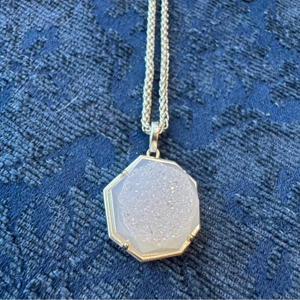 Kendra Scott Gold Necklace with drusy octagon pendant adjustable length